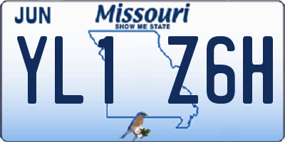 MO license plate YL1Z6H