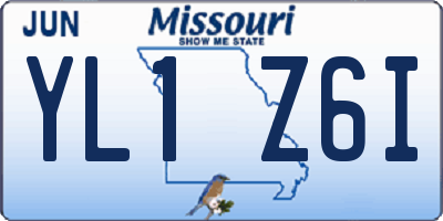 MO license plate YL1Z6I