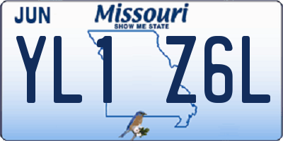 MO license plate YL1Z6L