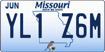 MO license plate YL1Z6M