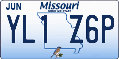 MO license plate YL1Z6P