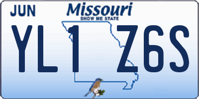 MO license plate YL1Z6S