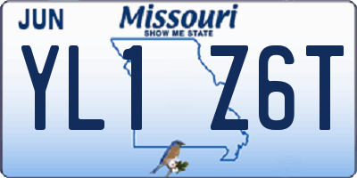 MO license plate YL1Z6T