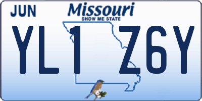 MO license plate YL1Z6Y