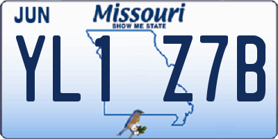 MO license plate YL1Z7B