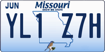 MO license plate YL1Z7H