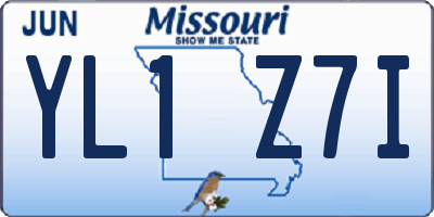 MO license plate YL1Z7I