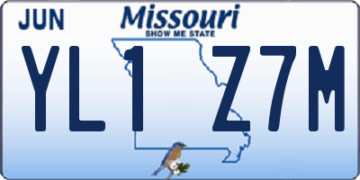 MO license plate YL1Z7M