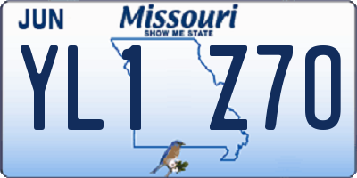 MO license plate YL1Z7O
