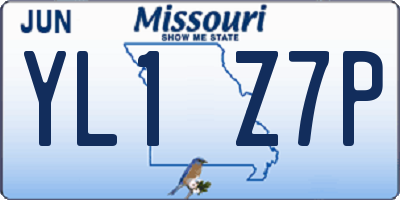 MO license plate YL1Z7P