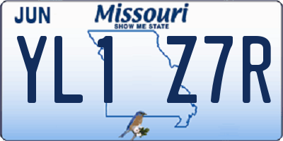 MO license plate YL1Z7R