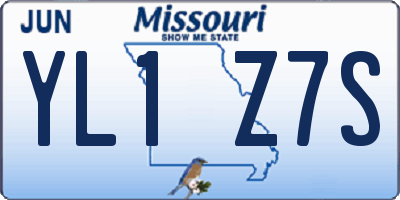 MO license plate YL1Z7S