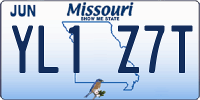 MO license plate YL1Z7T