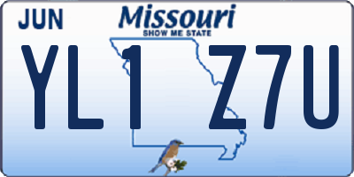 MO license plate YL1Z7U