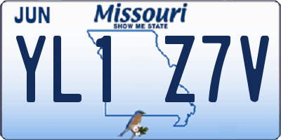 MO license plate YL1Z7V