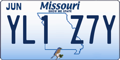 MO license plate YL1Z7Y