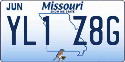 MO license plate YL1Z8G