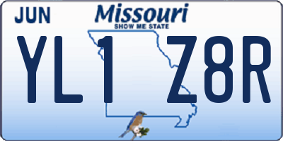 MO license plate YL1Z8R