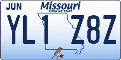 MO license plate YL1Z8Z