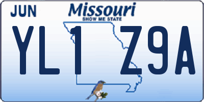 MO license plate YL1Z9A