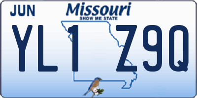 MO license plate YL1Z9Q