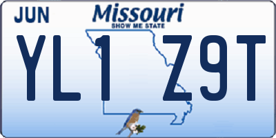 MO license plate YL1Z9T