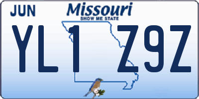 MO license plate YL1Z9Z