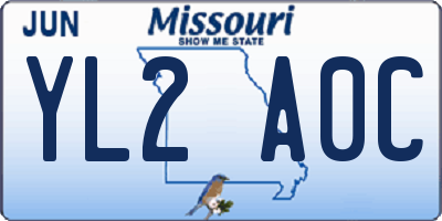 MO license plate YL2A0C