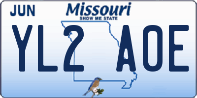 MO license plate YL2A0E