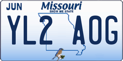 MO license plate YL2A0G