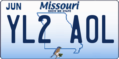 MO license plate YL2A0L