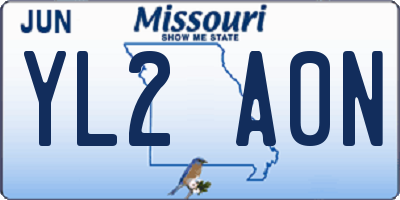 MO license plate YL2A0N