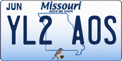 MO license plate YL2A0S