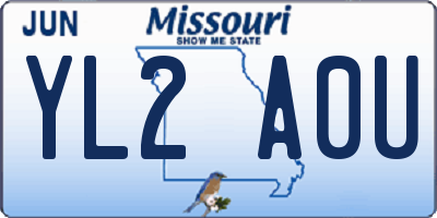 MO license plate YL2A0U