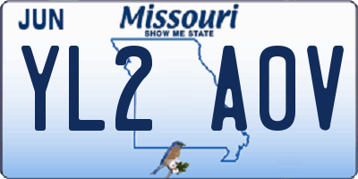 MO license plate YL2A0V