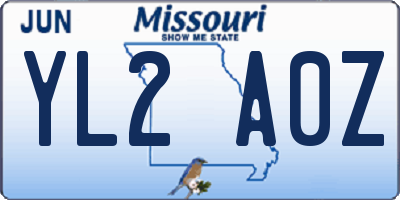 MO license plate YL2A0Z