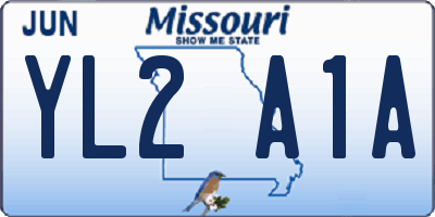 MO license plate YL2A1A