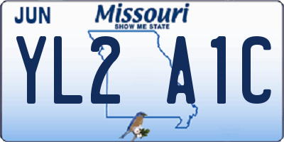 MO license plate YL2A1C