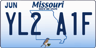 MO license plate YL2A1F