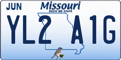 MO license plate YL2A1G