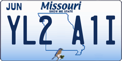 MO license plate YL2A1I