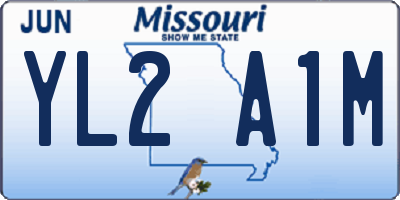 MO license plate YL2A1M