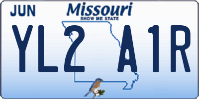 MO license plate YL2A1R