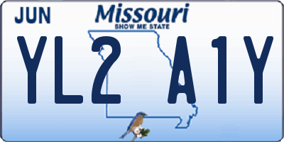 MO license plate YL2A1Y