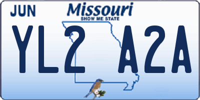 MO license plate YL2A2A
