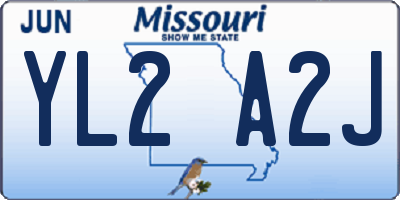 MO license plate YL2A2J