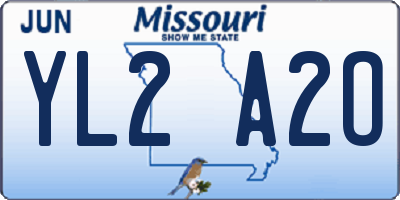 MO license plate YL2A2O