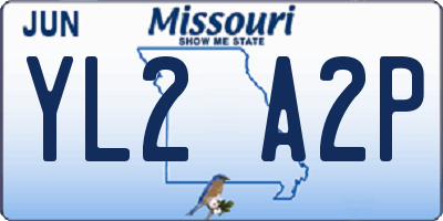 MO license plate YL2A2P