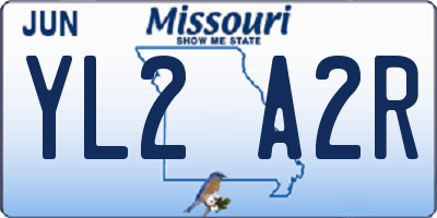 MO license plate YL2A2R