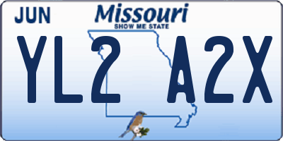 MO license plate YL2A2X